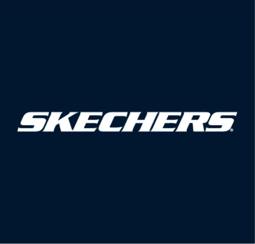 Skechers logo blue background
